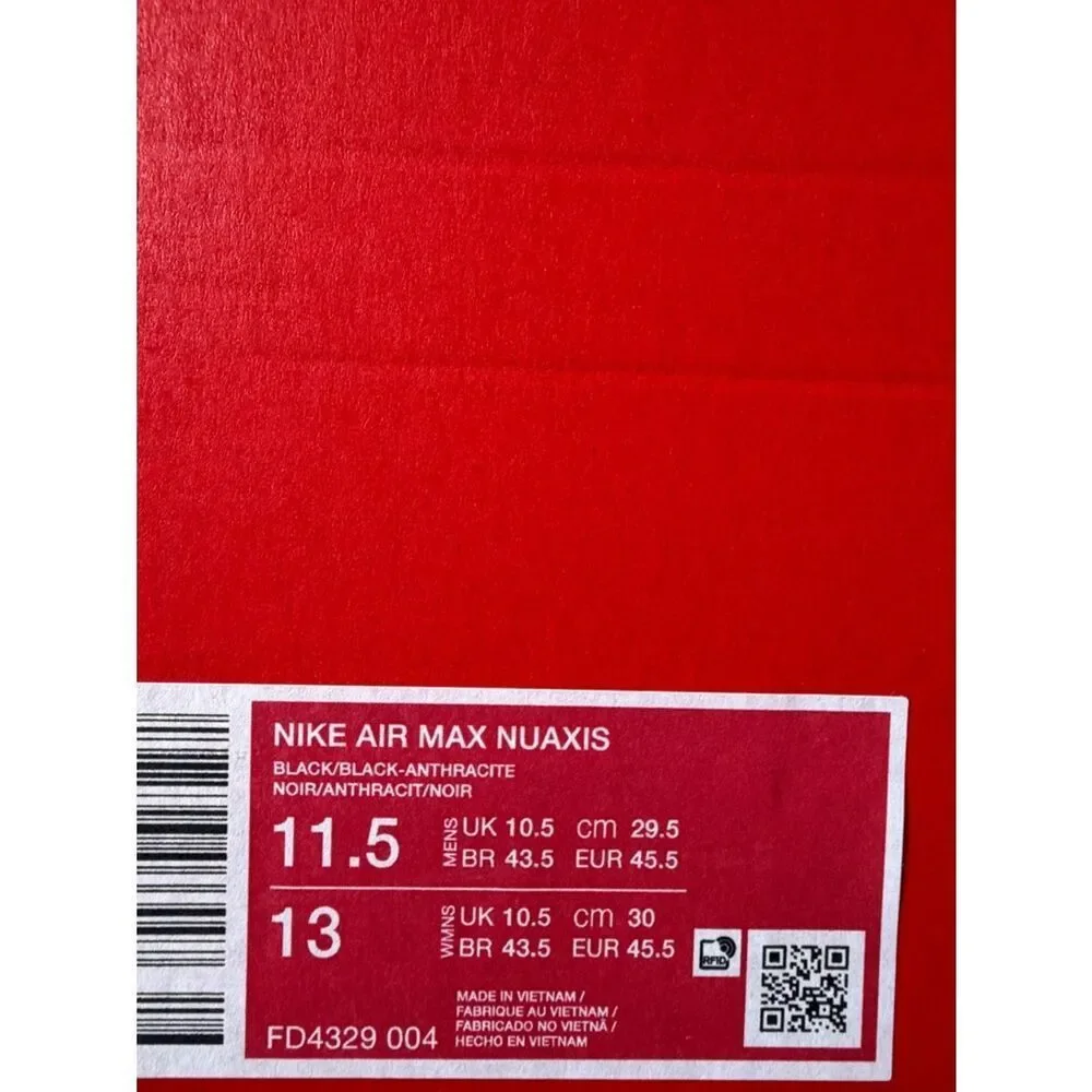 Nike Air Max Nuaxis Black Anthracite FD4329-004 Men’s Size 11.5